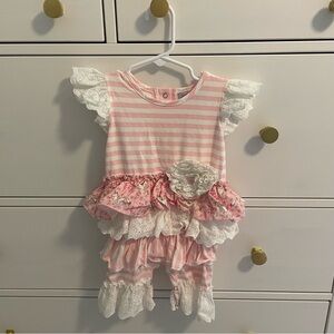 Serendipity Pink Ruffle Romper Size 6 Months
